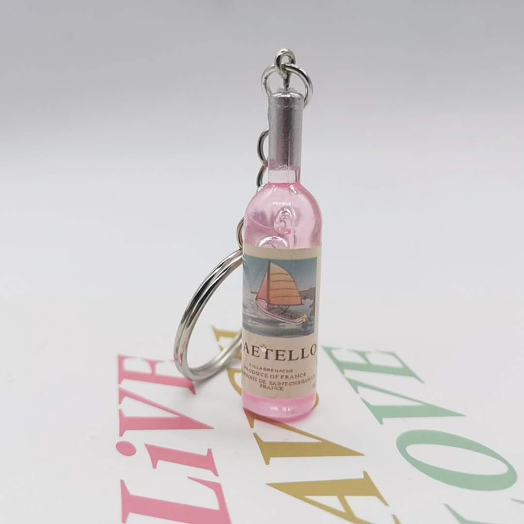 Mini Wine Bottle Keychains