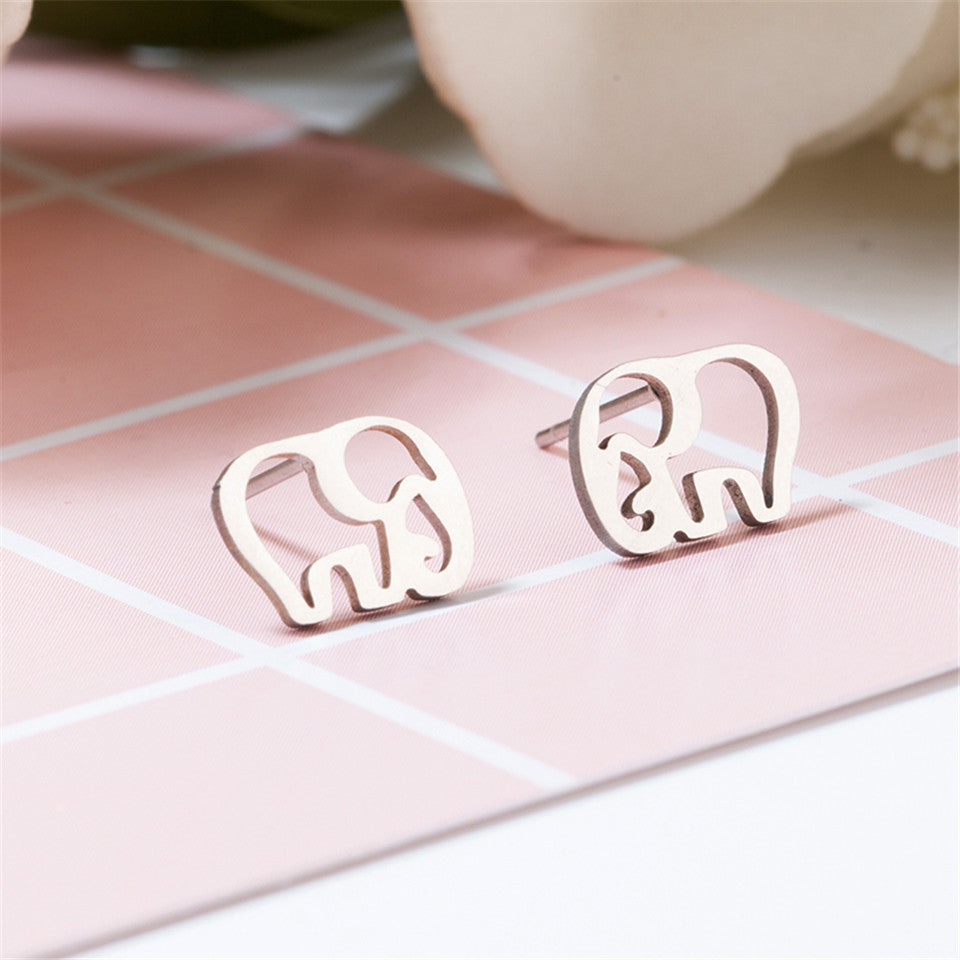 Hollow Elephant Earrings