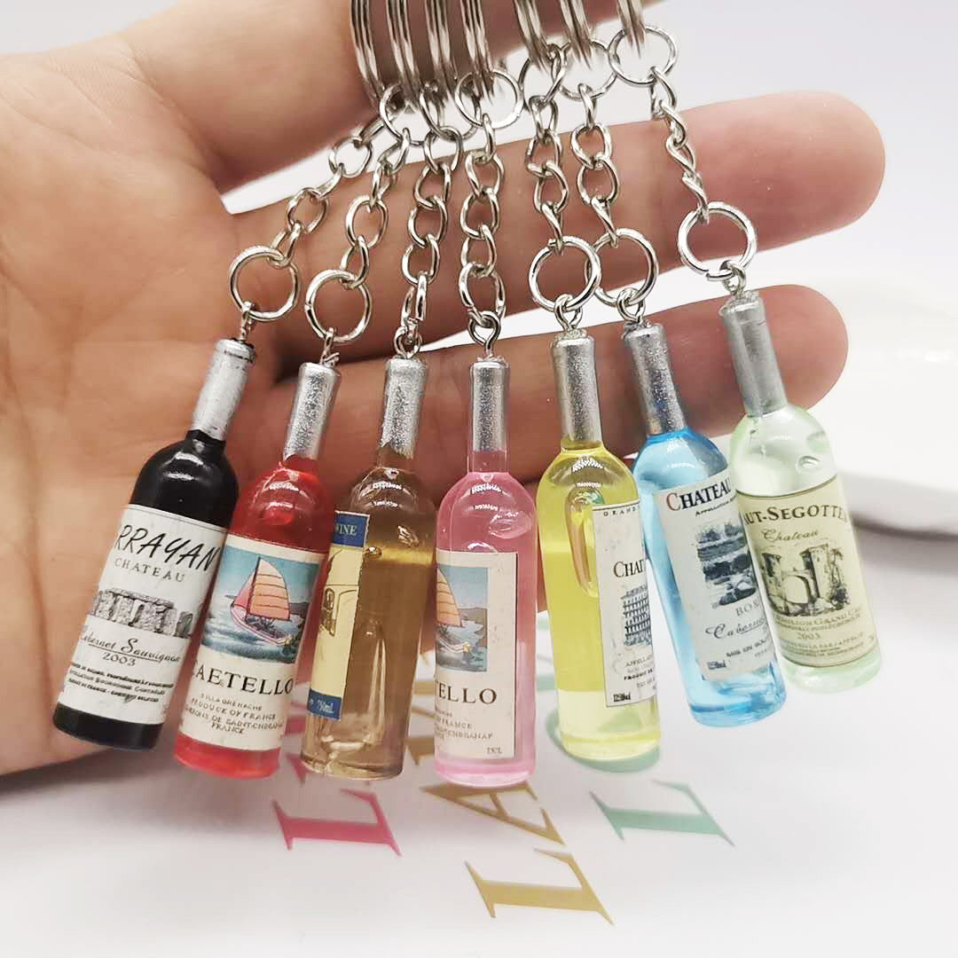 Mini Wine Bottle Keychains