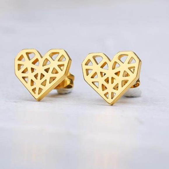 Hollow Heart Stud Earrings