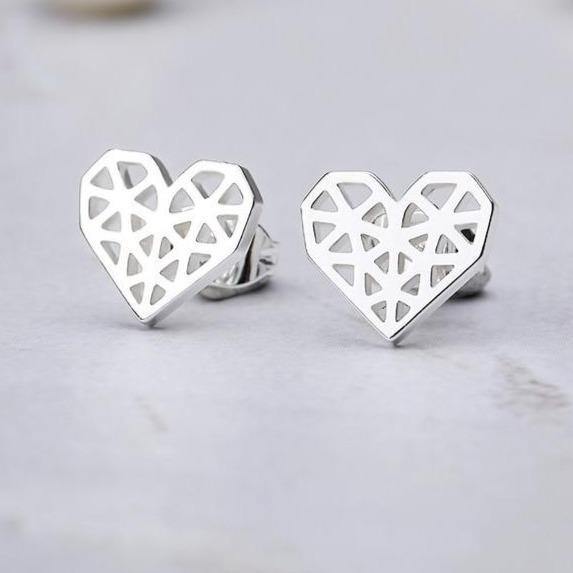 Hollow Heart Stud Earrings