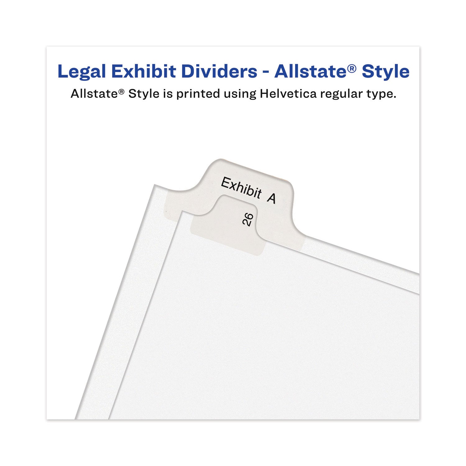 Avery? Avery-Style Preprinted Legal Side Tab Divider, 26-Tab, Exhibit F, 11 x 8.5, White, 25/Pack, (1376)