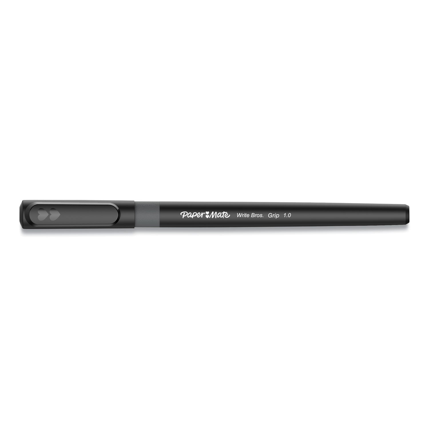 Paper Mate? Write Bros. Grip Ballpoint Pen, Stick, Medium 1 mm, Black Ink, Black Barrel, Dozen