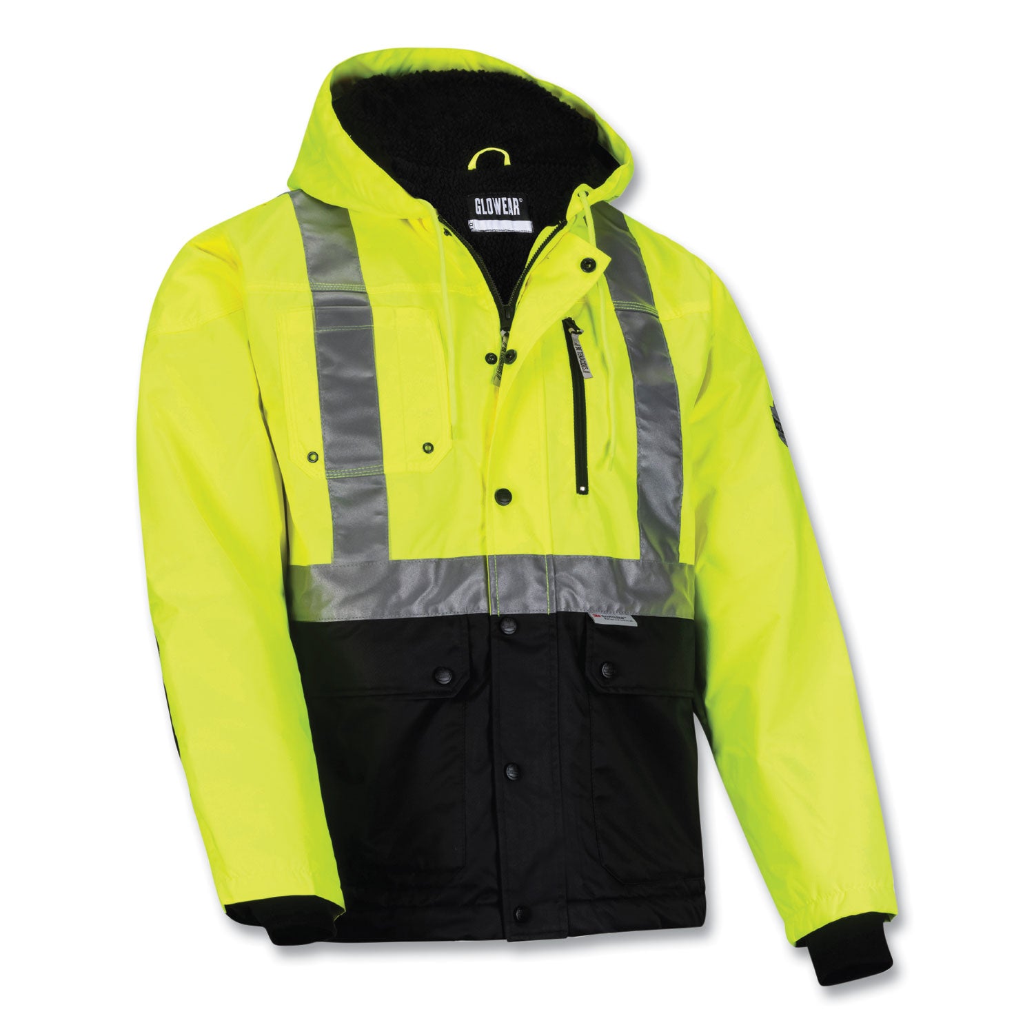 ergodyne? GloWear 8275 Class 2 Heavy-Duty Hi-Vis Workwear Sherpa Lined Jacket, Medium, Lime, Ships in 1-3 Business Days