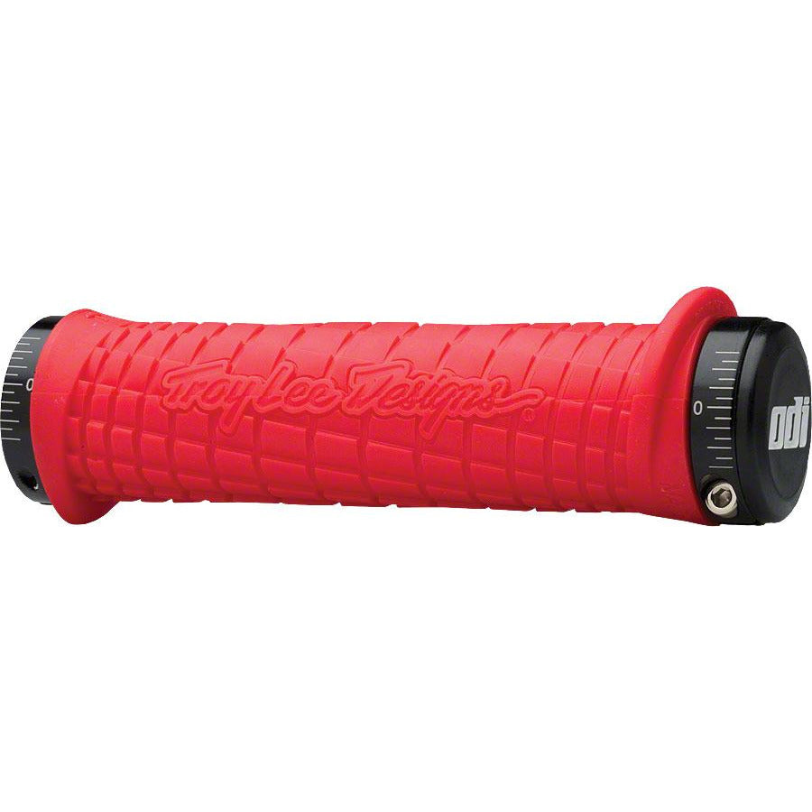 Troy Lee Bike Handlebar Grips - Red, Lock-On