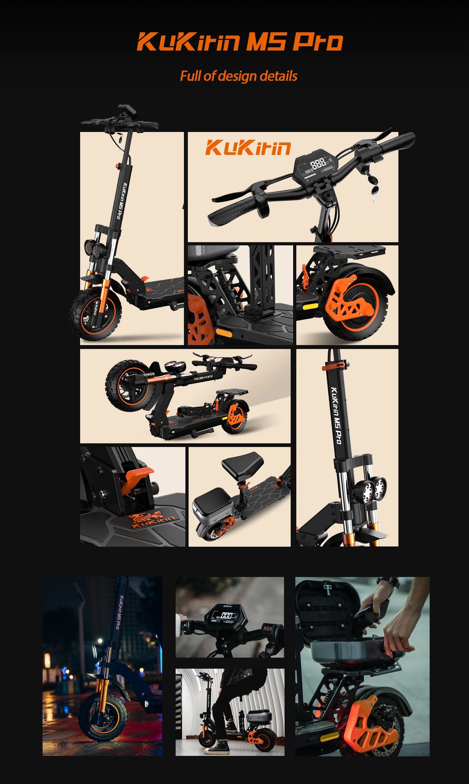 Conquer Any Terrain with KuKirin M5 PRO Electric Scooter - 1000W Motor, 960WH Battery