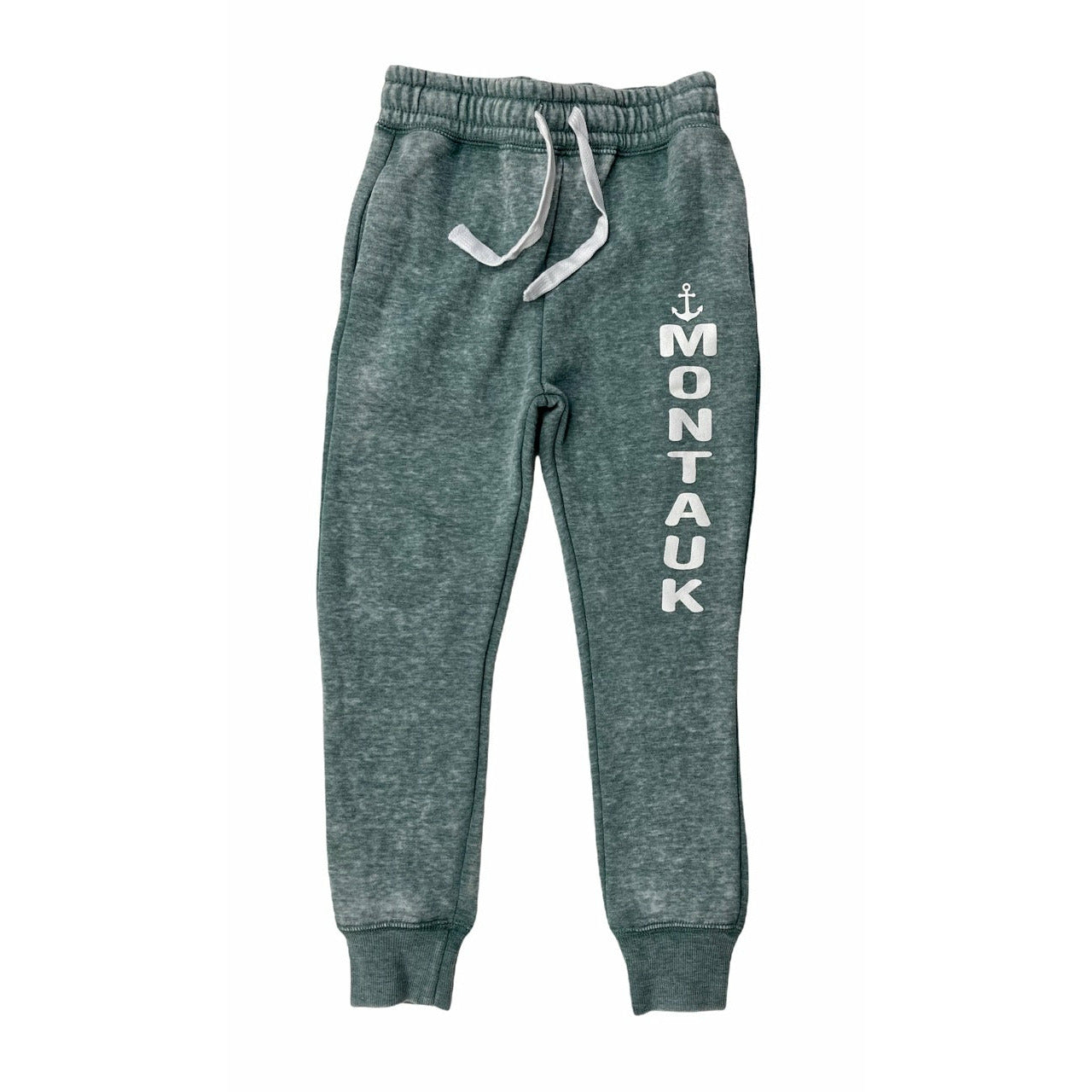 Youth Montauk Anchor Joggers with Drawstring and Pockets in Denim Moss