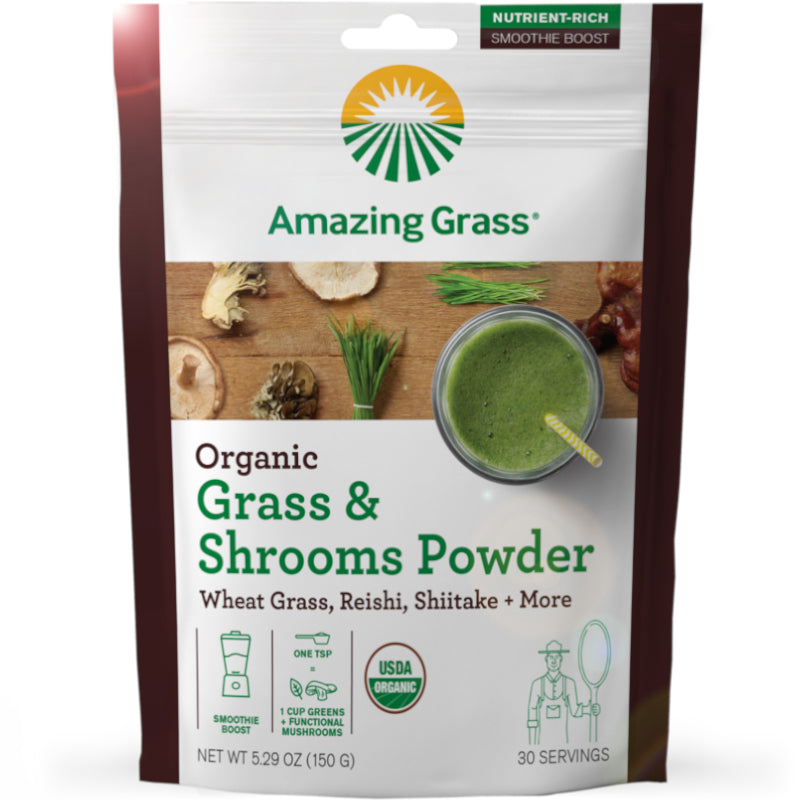 Amazing Grass Organic Grass and Shrooms Powder - 5.29 oz