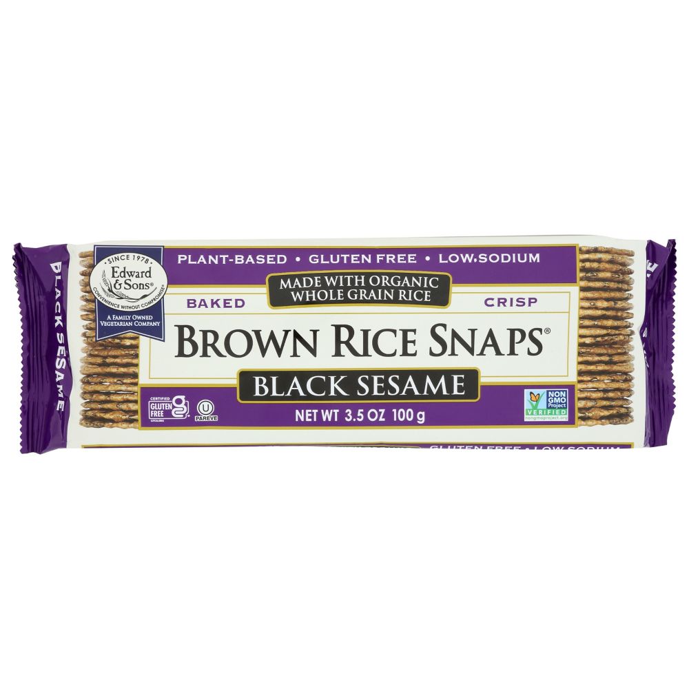 Edward & Sons Brown Rice Snaps Black Sesame - 3.5 oz