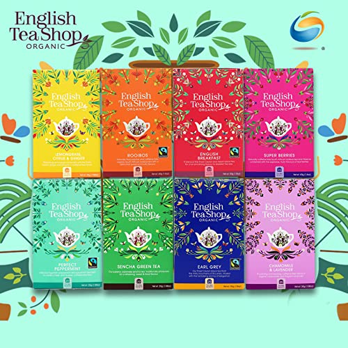 ENGLISH TEA SHOP Organic Sencha Green Tea - 20 Tea Bag Sachets, 30g