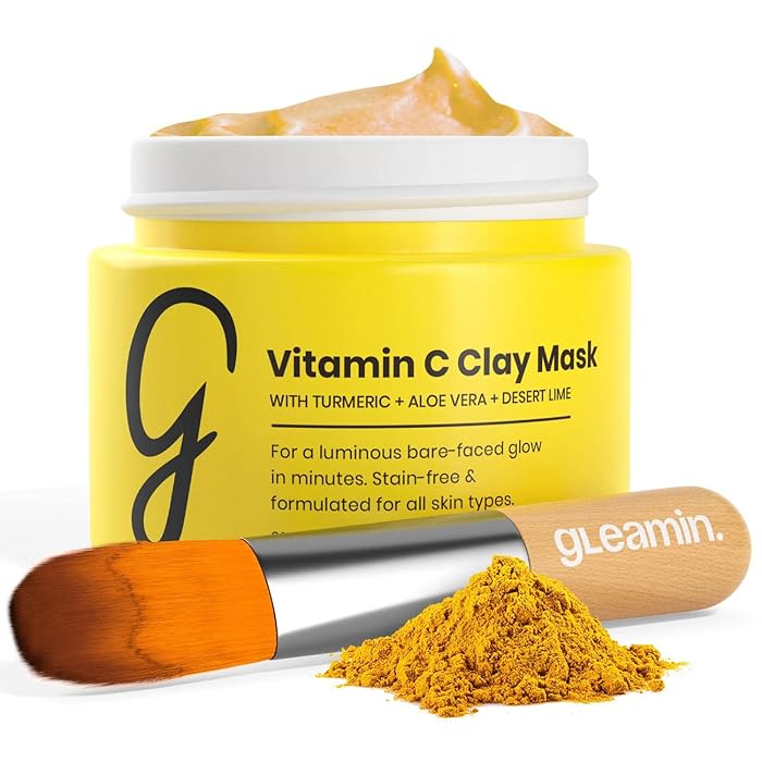 Gleamin Vitamin C Clay Mask - Turmeric Face Mask - Deep Cleansing Facial Mask