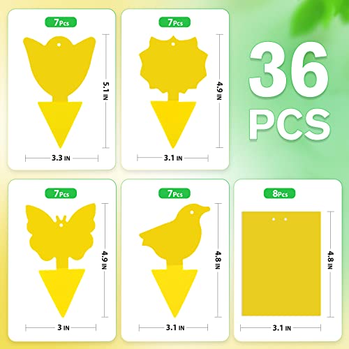 72 Pcs Combo Sticky Traps for Fruit Fly, Whitefly, Fungus Gnat, Mosquito and Bug, Yellow Sticky Insect Catcher Traps for Indoor/Outdoor/Kitchen, Extremely Sticky Fly Trap, Non-Toxic