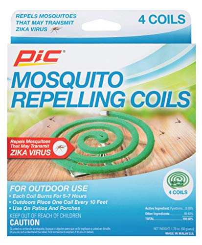 PIC Mosquito Repelling Coils, 4 Count Box, 24 Pack - Mosquito Repellent for Outdoor Spaces (96 Coils Total)