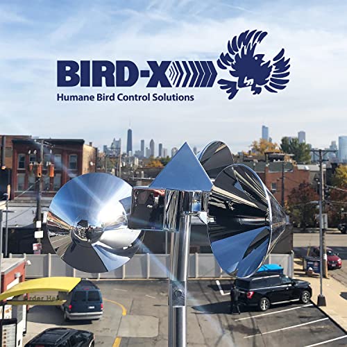 Bird-X Bird Deflector, Launches Multi-Sensory Attacks to Scare Birds Away, Ideal for Commercial and Residential Spaces, Easy to Install, 10