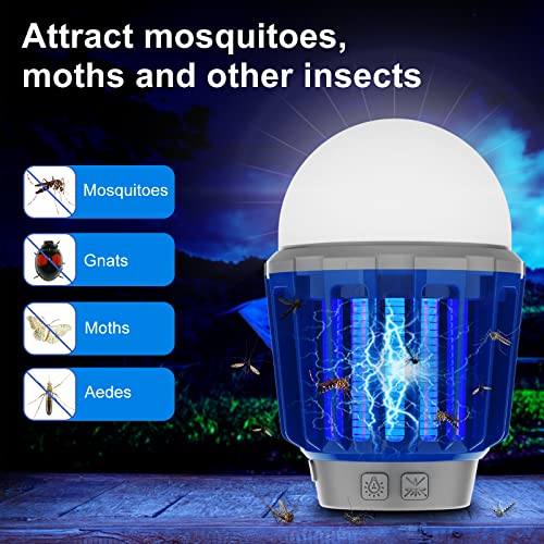 Wisely Bug Zapper Outdoor/Indoor Electric, USB-C Rechargeable Mosquito Killer Lantern Lamp, Portable Insect Electronic Zapper Indoor Trap, with LED Light Blue 1PK