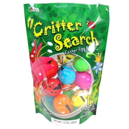 Critter Search Plastic Eggs - One Bag of 12 Plastic Eggs with Smarties Inside