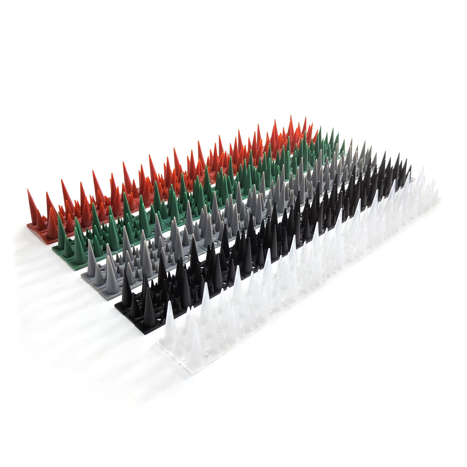 BUGG OFF - Bird & Rodent Spikes, Unique Spike Pattern effecitviely deteres Pesky Pigeons, Squirrels, Raccoons. Installs on Fences, Gates, Roofs, Walls and More! (15 Feet, Black Plastic)