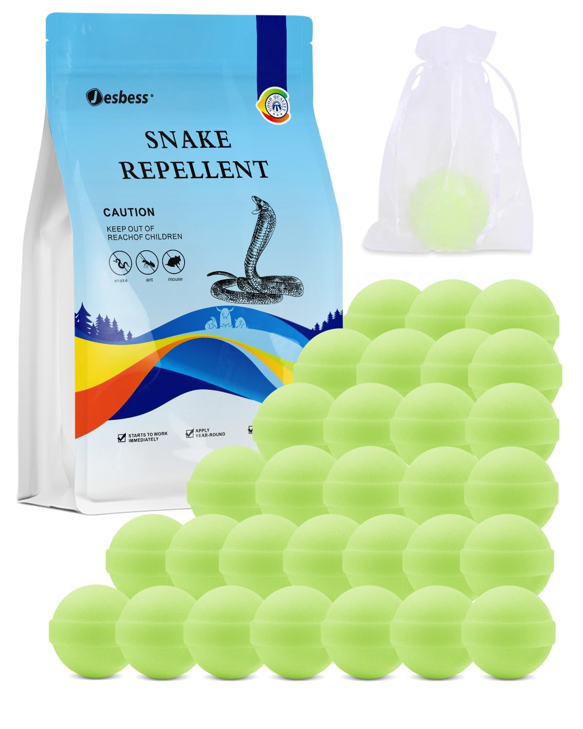 Jesbess Snake Repellent (35 Pack)- Keep Snake Away from Yard/Outdoor powerfully, Plant-Based Snake repellents are Safe for People and Pets, Snake Gone from Lawn Garden Camping Fishing Home