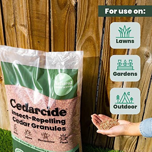 Cedarcide Lawn, Home & Garden Cedar Granules | Repels Fleas, Ticks, Ants & Mosquitoes | Smells Great, Easy to Use | Family & Pet Safe | 4 Bags (32 Lbs)