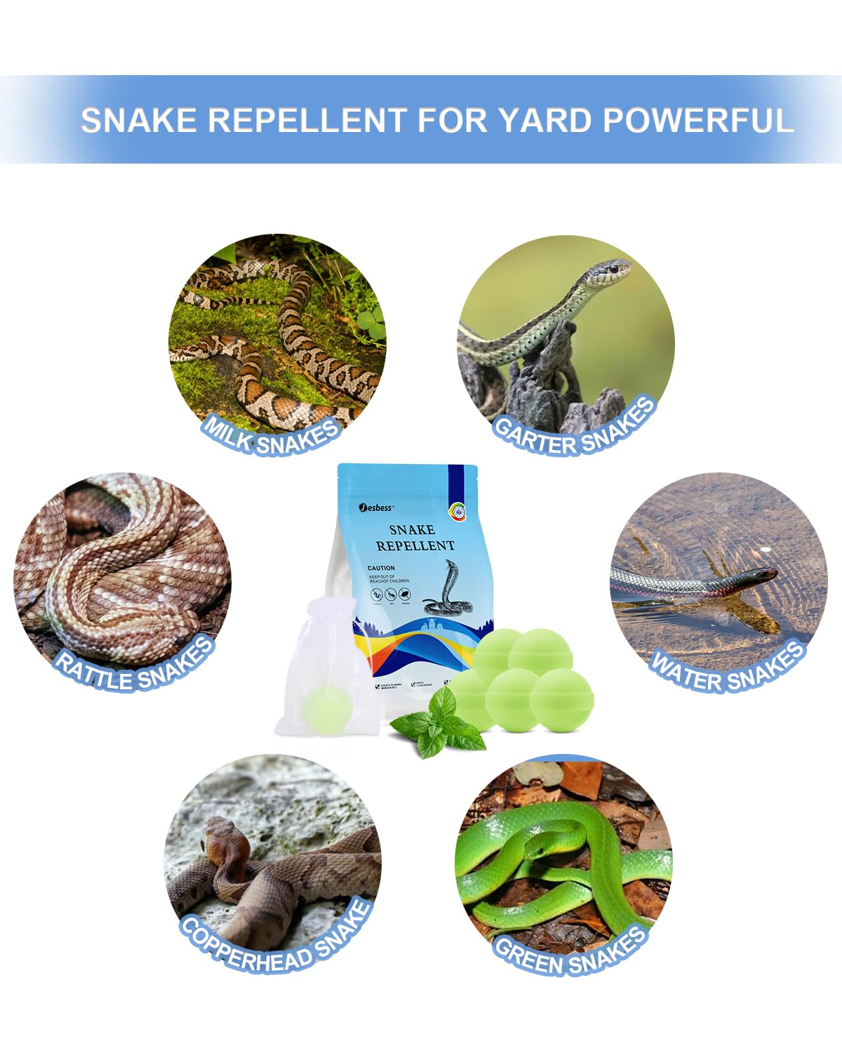 Jesbess Snake Repellent (35 Pack)- Keep Snake Away from Yard/Outdoor powerfully, Plant-Based Snake repellents are Safe for People and Pets, Snake Gone from Lawn Garden Camping Fishing Home