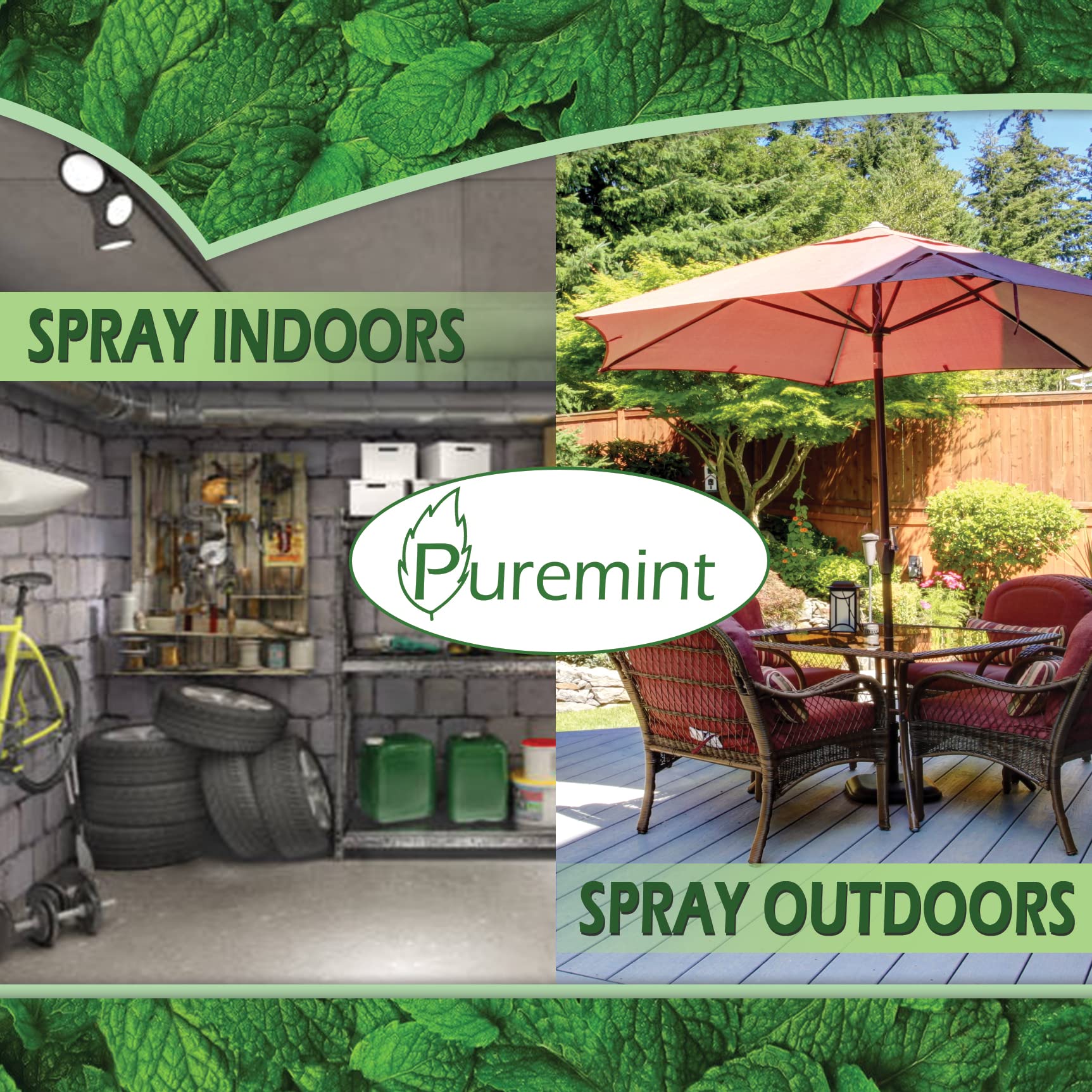 Puremint Insect & Pest Control, Powerful & Natural 5% Peppermint Oil Spray for Ants, Spiders, Bed Bugs, Dust Mites, Roaches and More - Indoor and Outdoor Use, 16 fl oz Pint