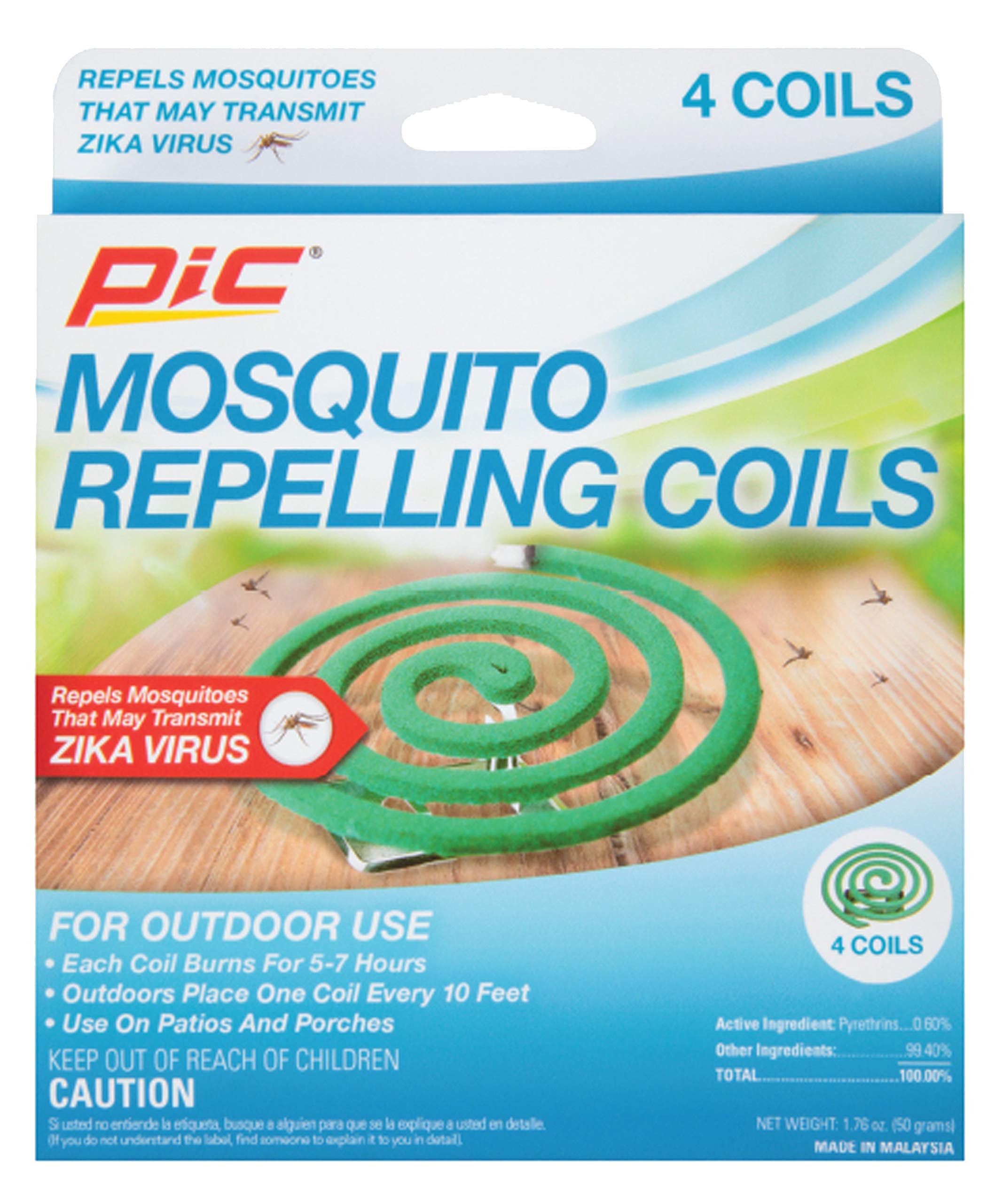 PIC Mosquito Repelling Coils, 4 Count Box, 6 Pack - Mosquito Repellent for Outdoor Spaces (24 Coils Total)