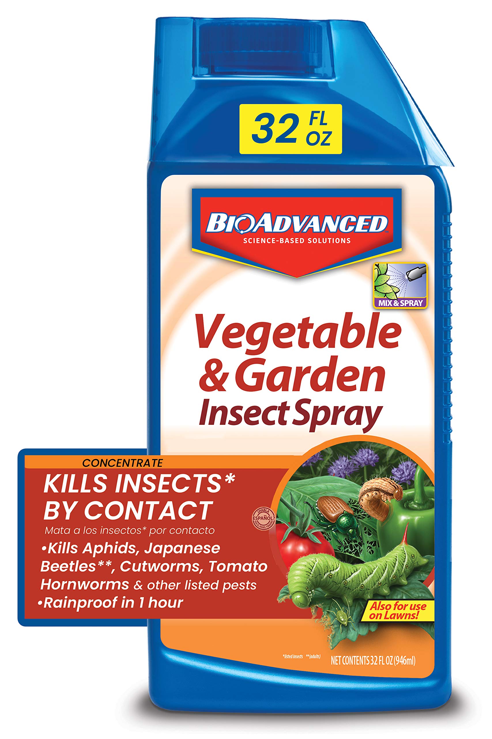 BioAdvanced Vegetable and Garden Insect Spray, Insecticide, 32-Ounce, Concentrate 701521A