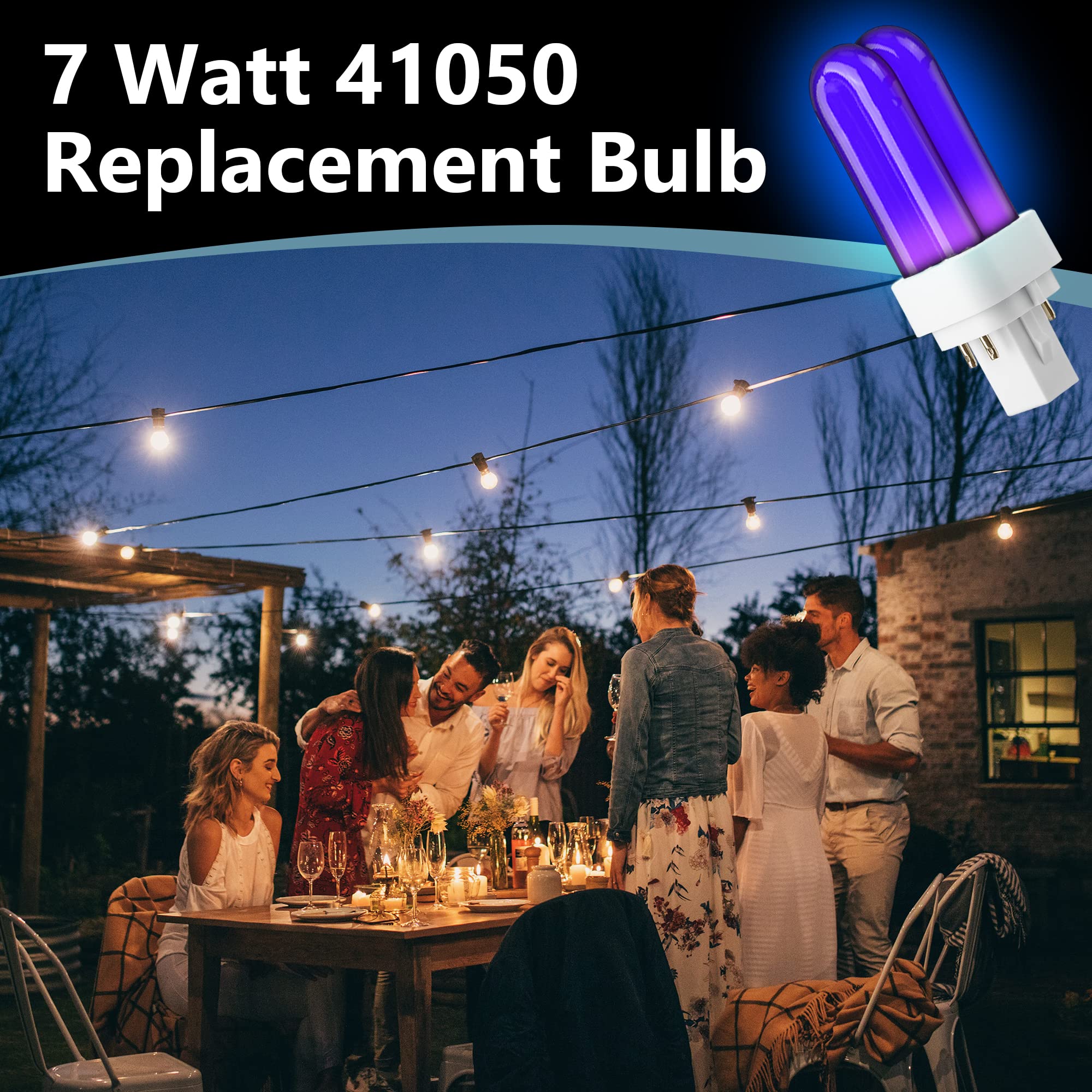 Kittmip 41050 7W Replacement UV Bulbs Compatible with DynaTrap DT1050 DT1100 DT1250, 1/2 Acre Trap Replacement Light Bulb, UV Light Ultraviolet Mosquito Killer Lamp Light Bulbs (4 Pack)