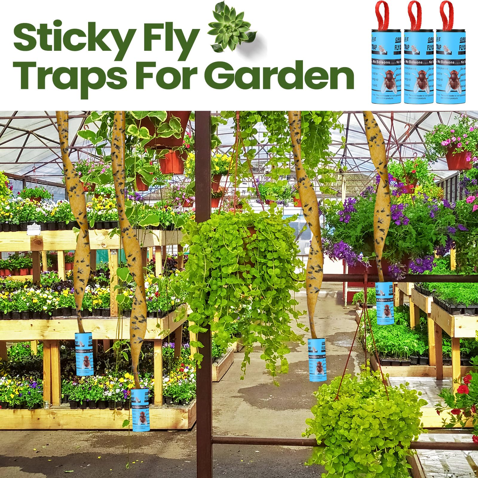 Qualirey 160 Pack Fly Strips Sticky Fly Trap Indoor Outdoor Hanging Fly Ribbon Tape Paper Flying Insect Trap Gnat Killer Traps for Fruit Flies, Bug, Insect, Pest (Blue)