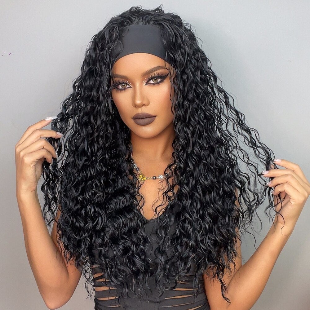 Curly Headband Synthetic Hair Wigs