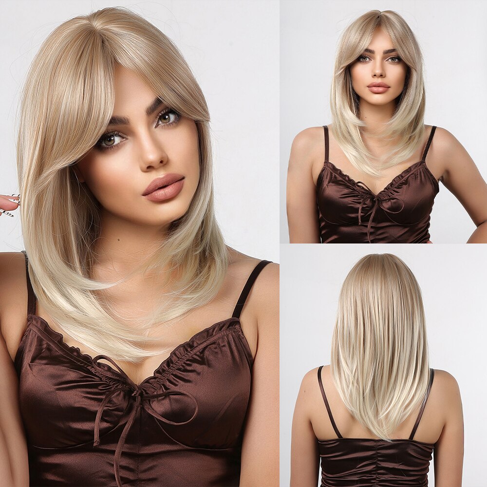 Women Brown Ombre Bob Wigs