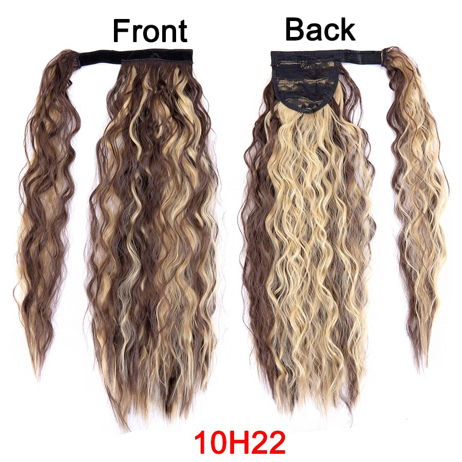 Synthetic Long Corn Wavy Ponytail