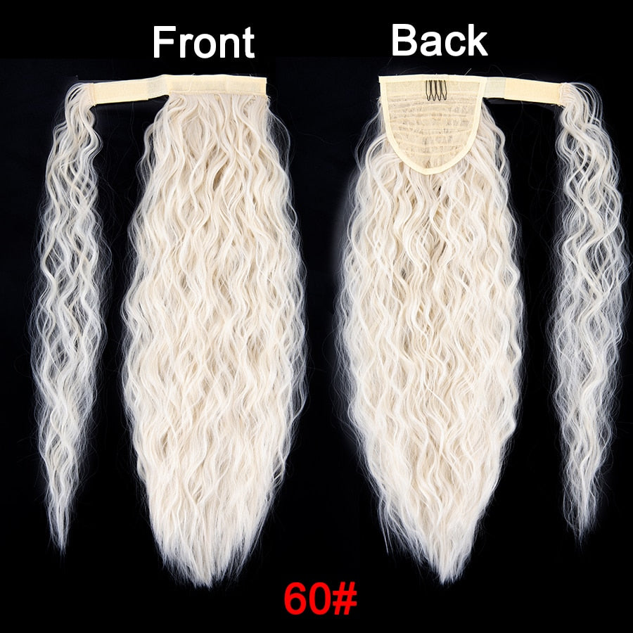 Synthetic Long Corn Wavy Ponytail