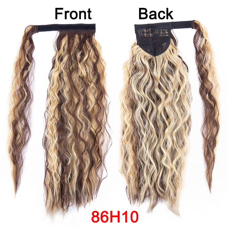 Synthetic Long Corn Wavy Ponytail