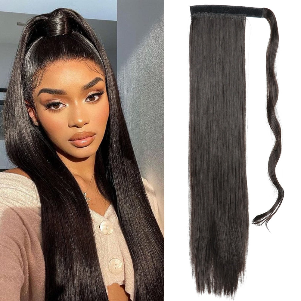 Long Straight Hair Natural Synthetic Extensions