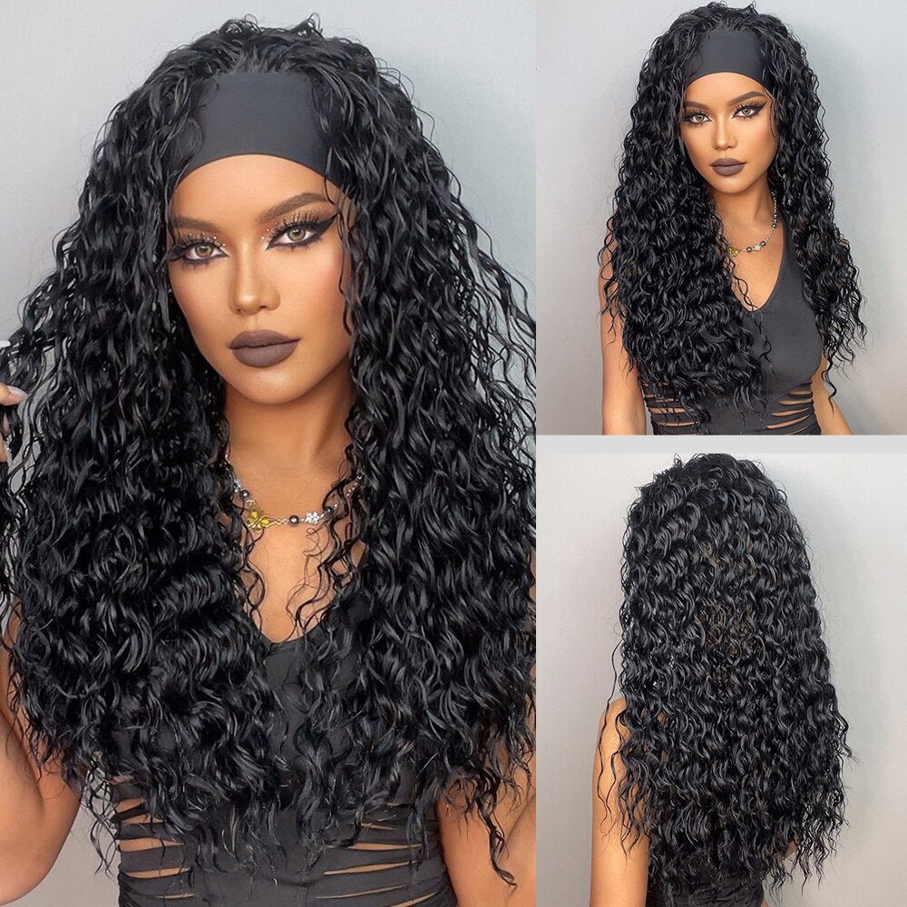 Curly Headband Synthetic Hair Wigs