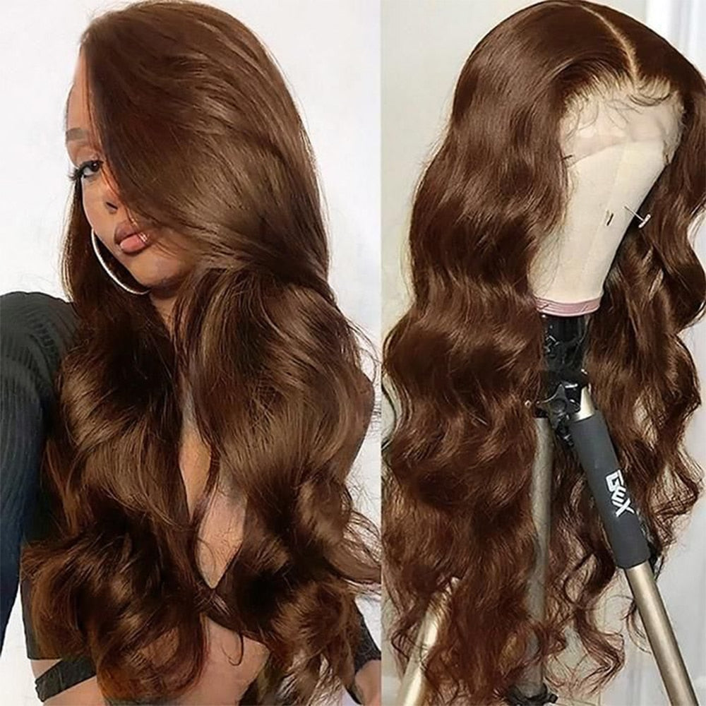 Reddish Brown Body Wave Lace Front Wigs