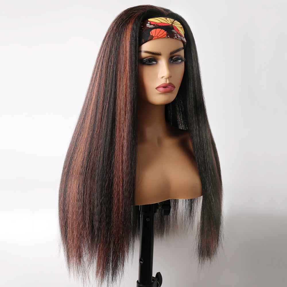 Synthetic Long Straight Headband Wigs