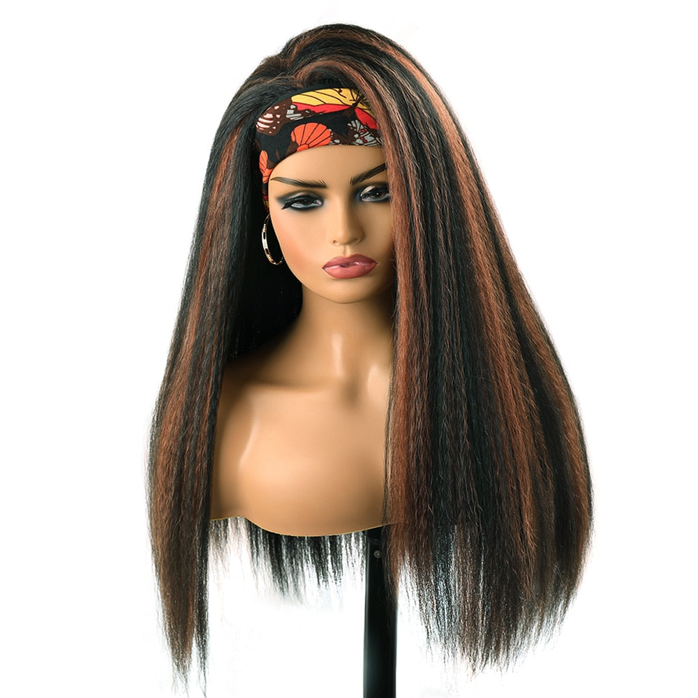 Synthetic Long Straight Headband Wigs