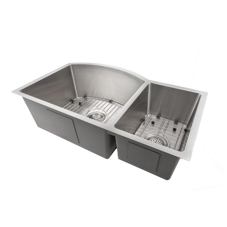 ZLINE Cortina 33 Inch Undermount Double Bowl Sink in Stainless Steel (SC70D-33)