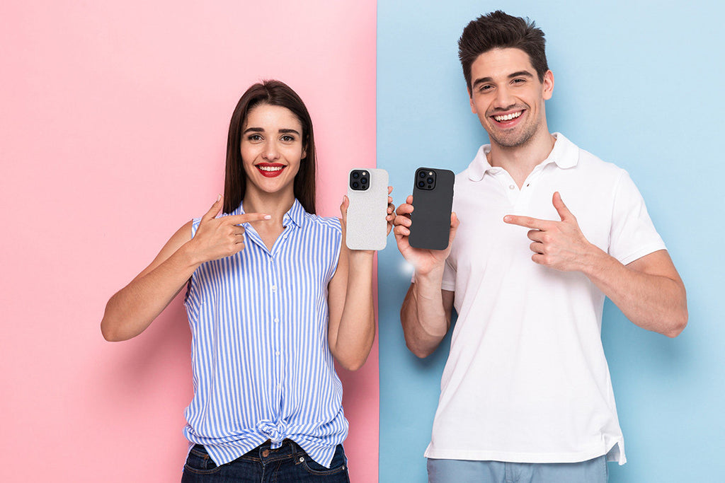 HIMODA ECO friendly bio iphone 13 pro case- beige-black-couple case