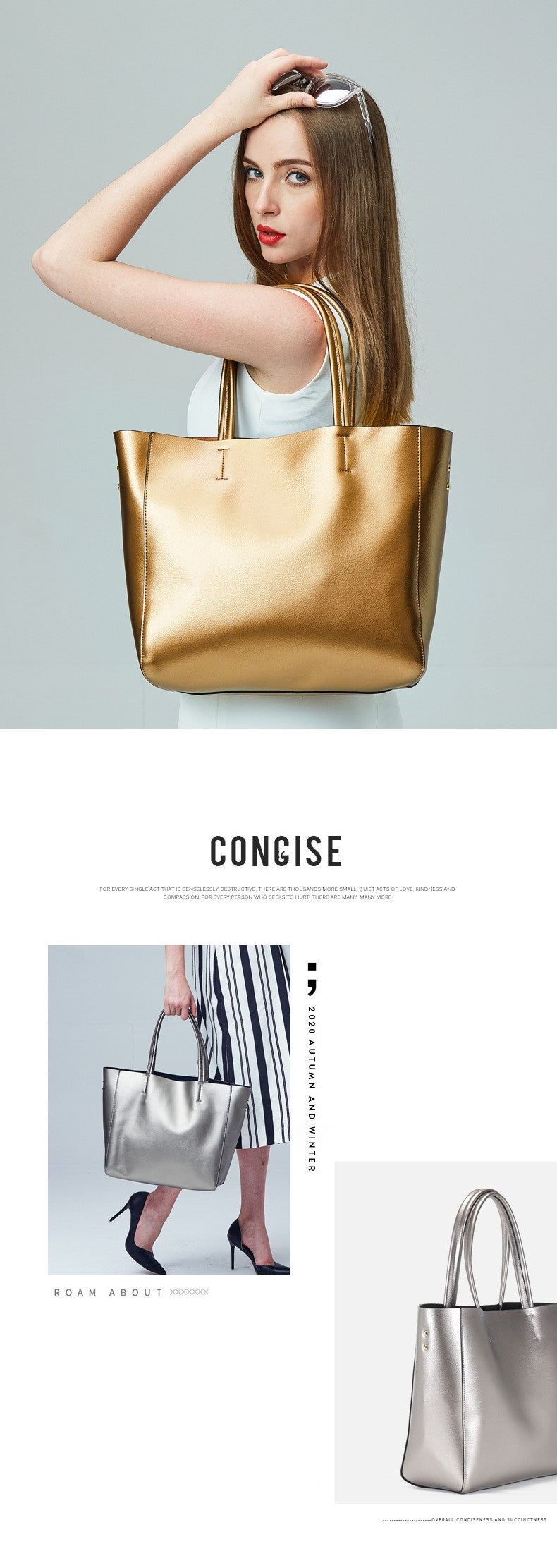 HIMODA glossy leather tote bag - detail 1