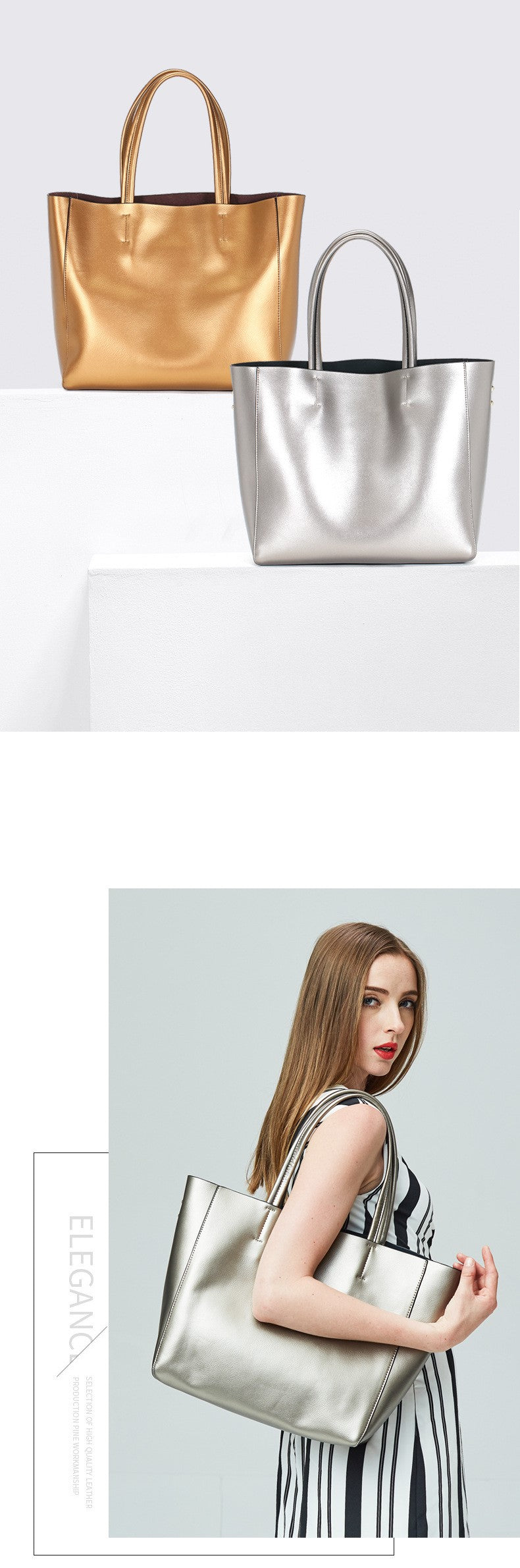 HIMODA glossy leather tote bag - detail 2