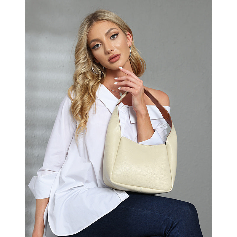 HIMODA leather hobo bag in ivory women bag 01
