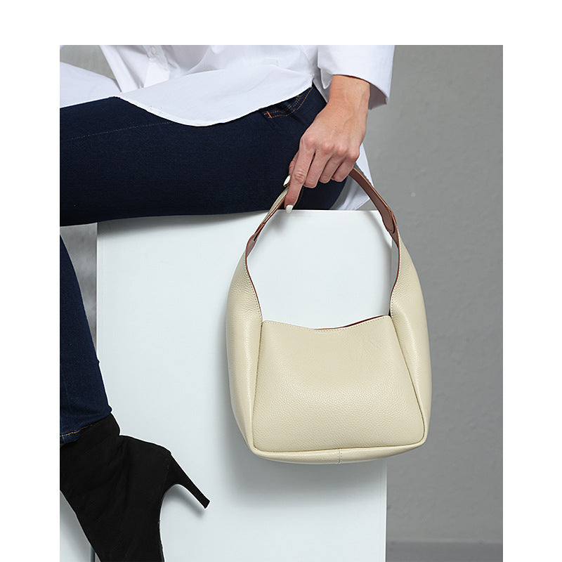 HIMODA leather hobo bag in ivory women bag 02