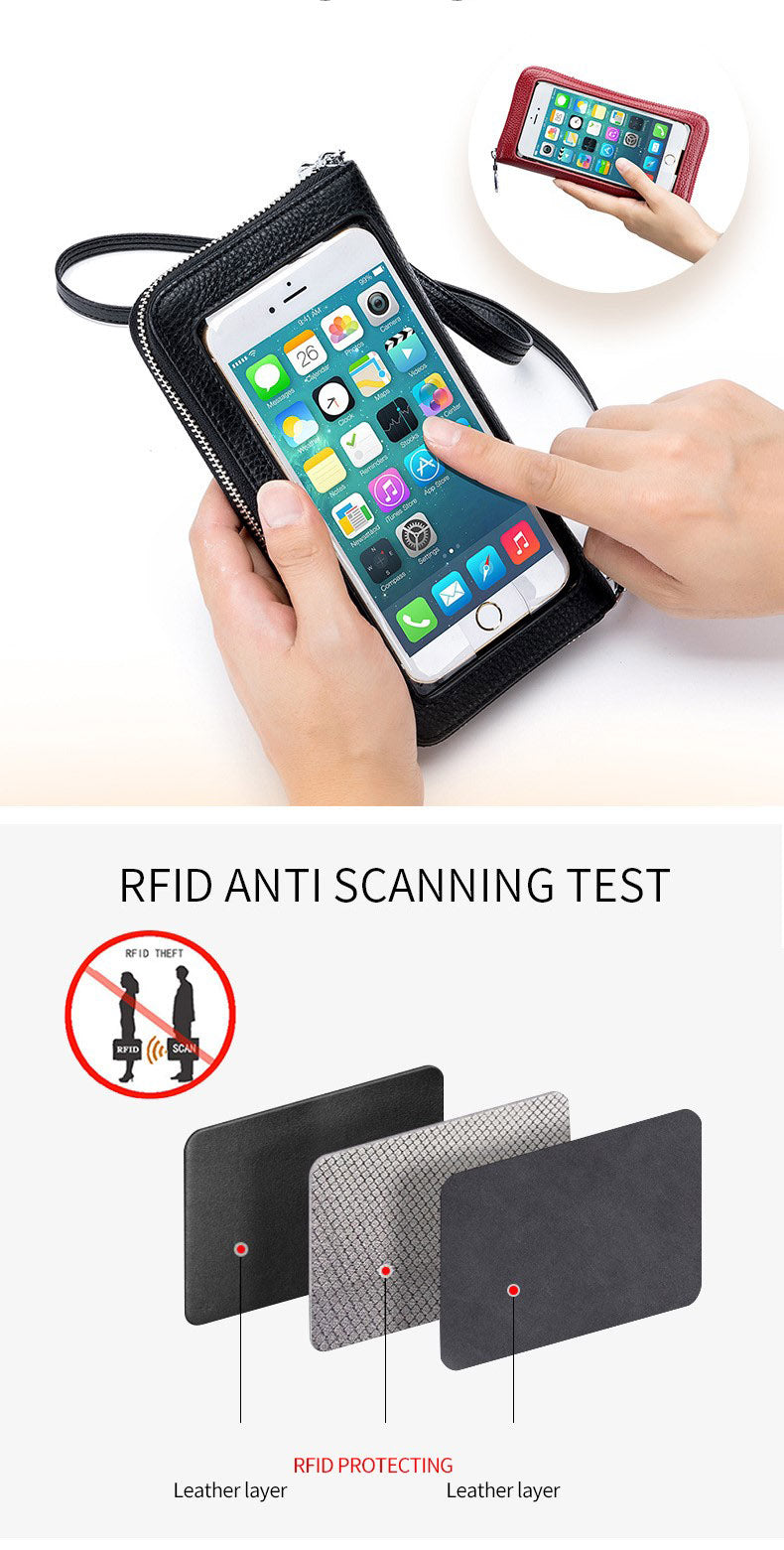 HIMODA leather touch screen phone bag-shoulder purse- display 1