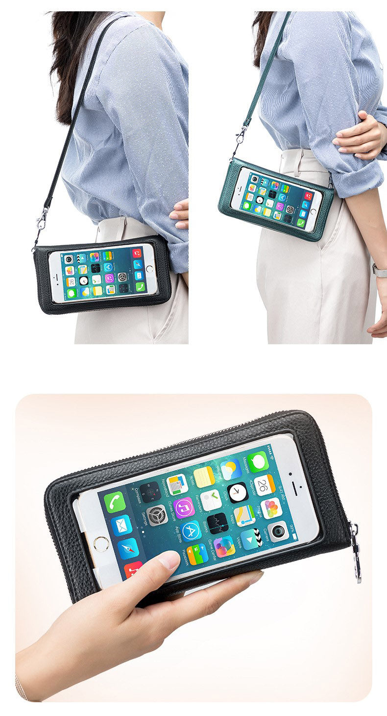 HIMODA leather touch screen phone bag-shoulder purse- display 3