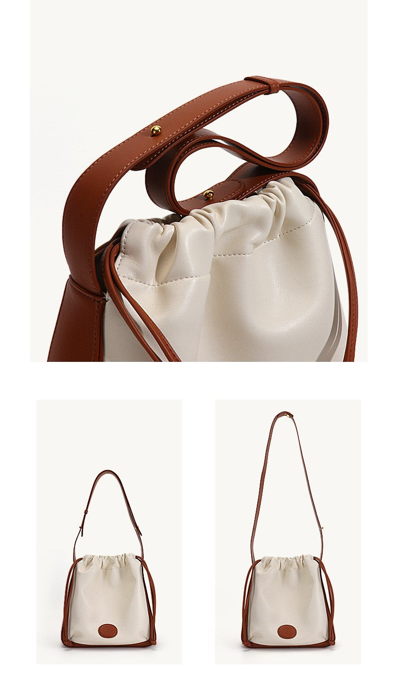HIMODA soft leather drawstring bag - detail 1