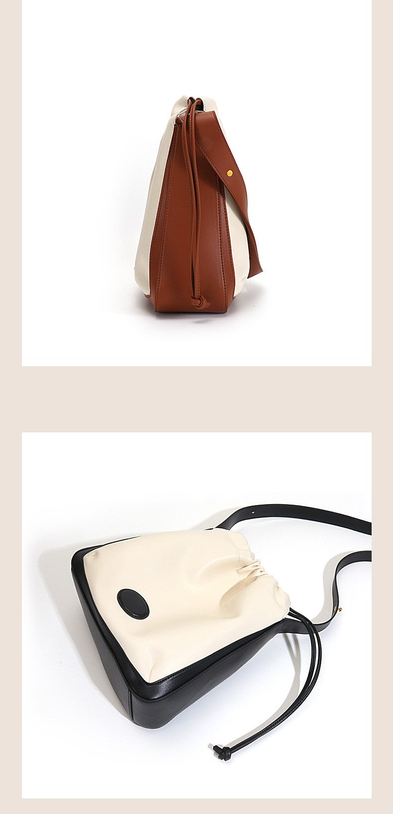 HIMODA soft leather drawstring bag - detail 3