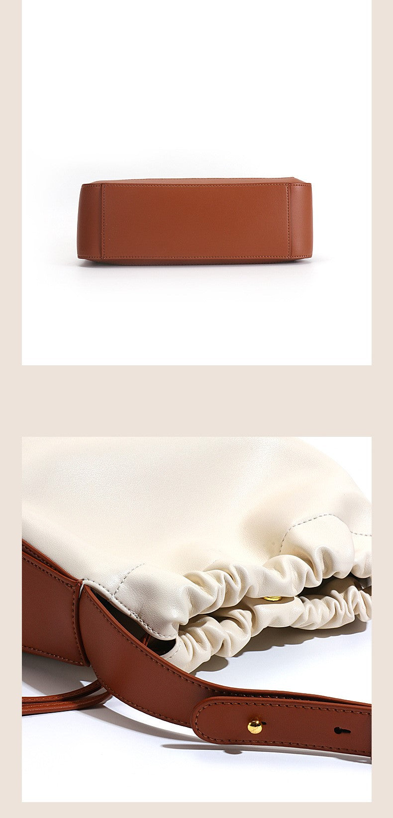 HIMODA soft leather drawstring bag - detail 4